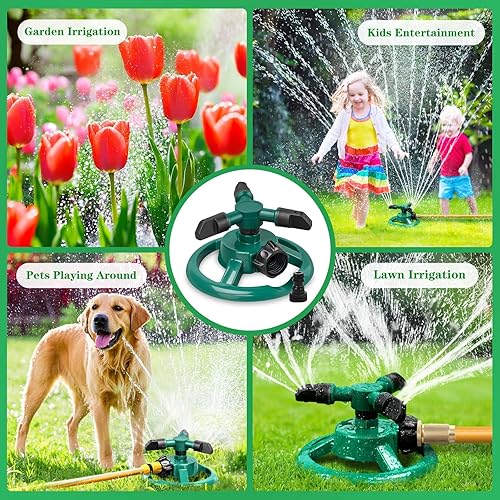 Miniatura 7 de Rociadores para patio, rociadores de agua para césped, rociador giratorio de 360 grados para patio, área grande, rociadores para niños, mascotas que