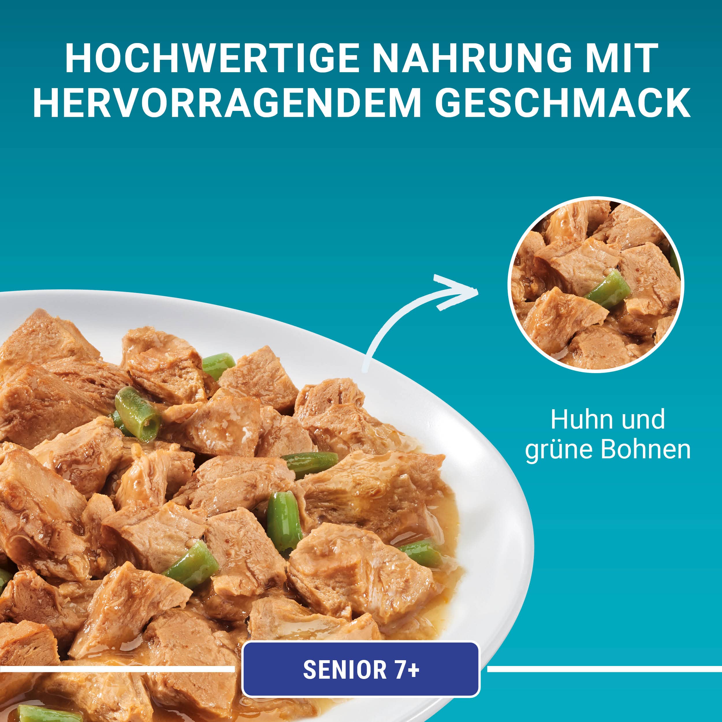 PURINA ONE Senior 7+ Katzenfutter nass, zarte Stückchen in Sauce mit Huhn, 26er Pack (26 x 85g)