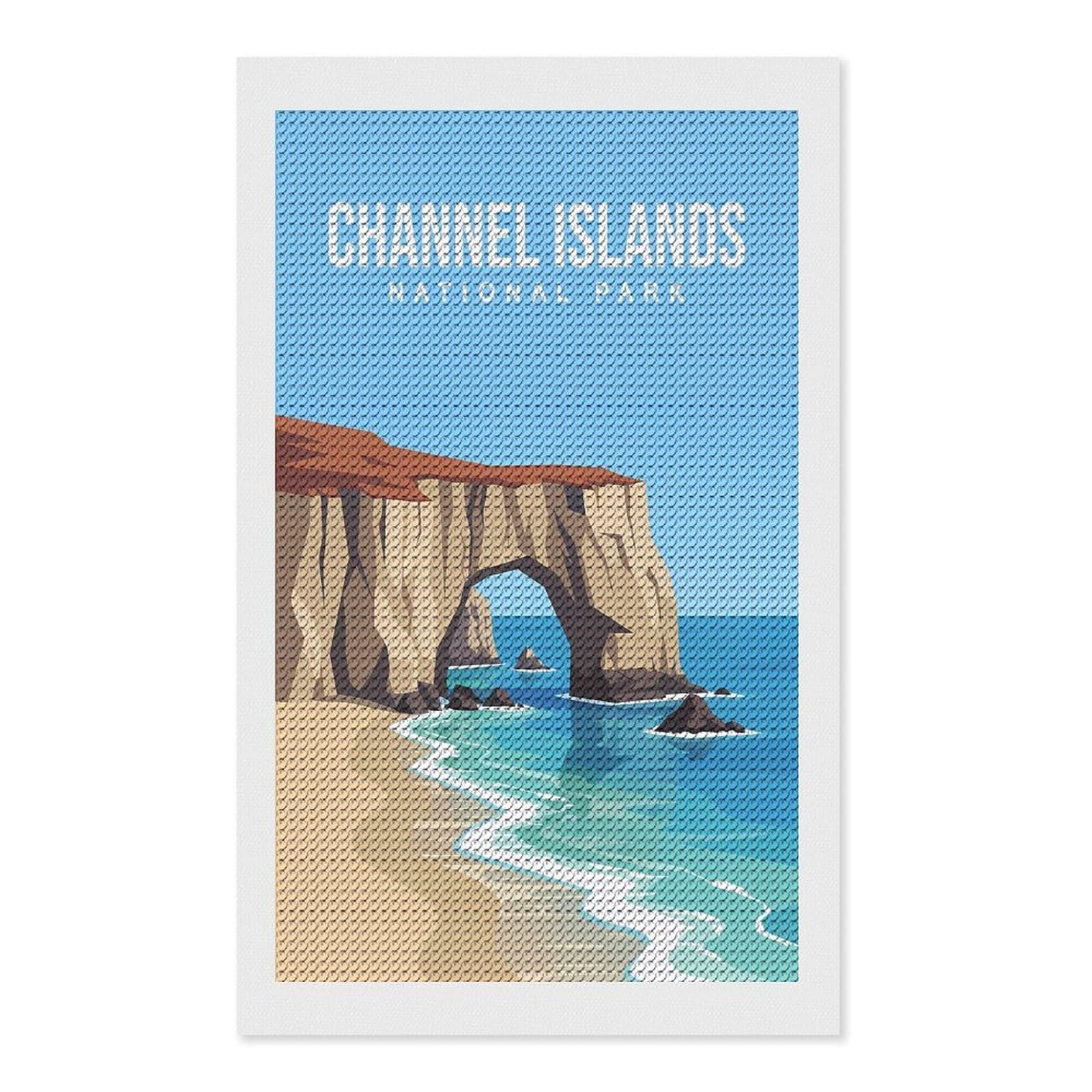 Junmoney Channel Islands National Park (2) Full Drill Diamond Painting Kit 12"x20", for Teens, Calming Craft to Unwind, Home Wall Decor, Christmas Gift