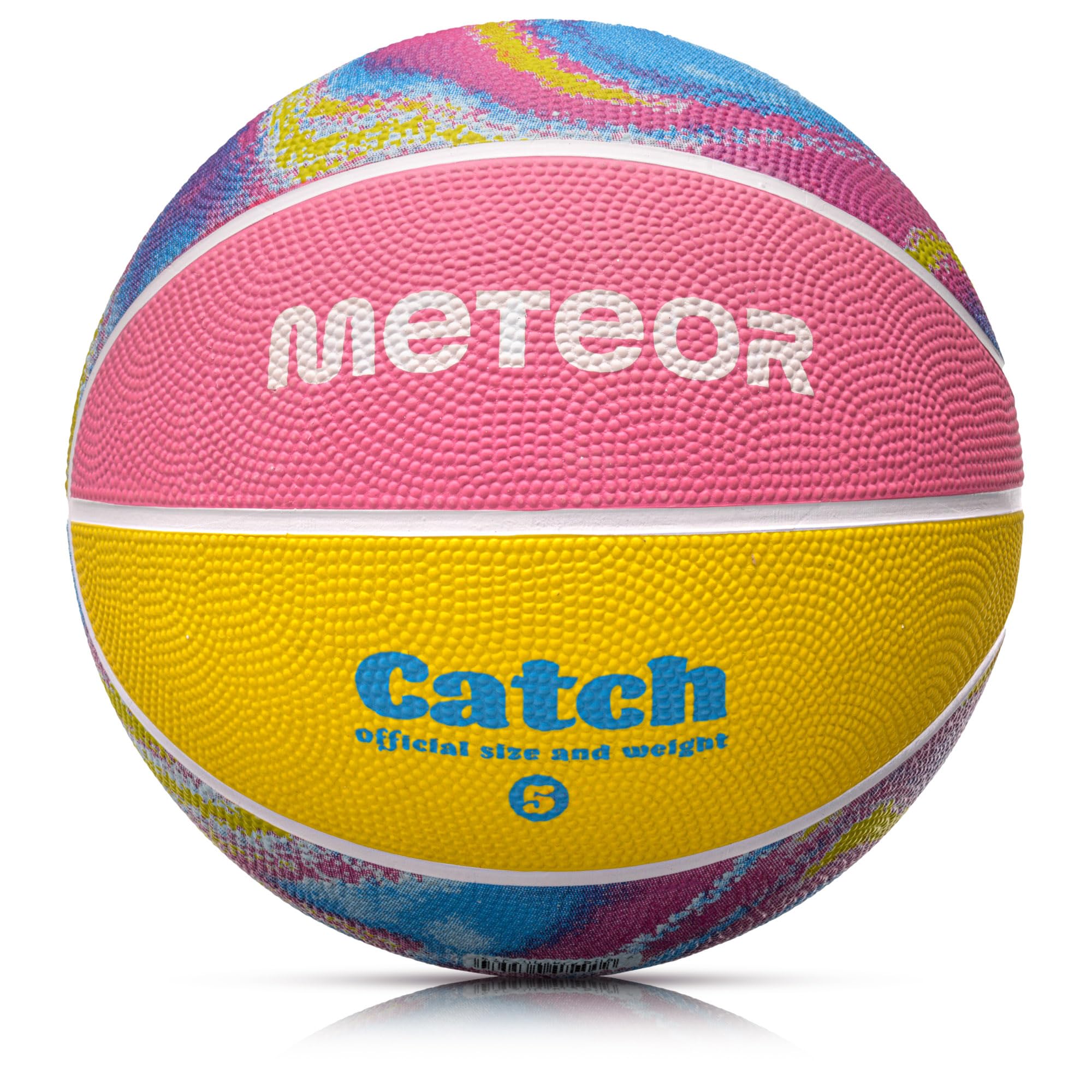 meteor Layup Basketball – Indoor & Outdoor Training Ball for Kids’ Hands - Abrasion Resistant, Non-slip Surface - Basket ball Deep Grooves for Better Grip - Size 5 - Catch