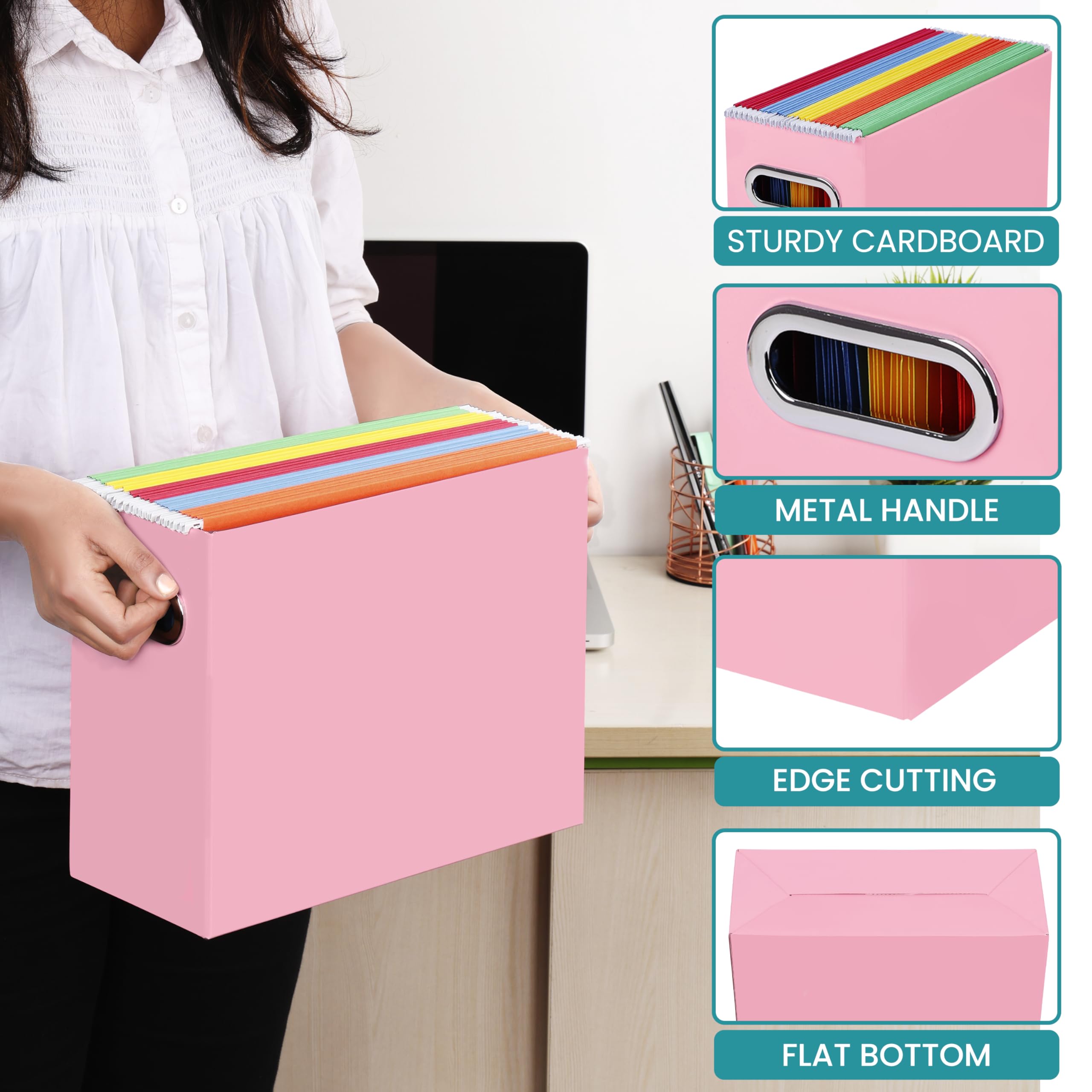 Lot De 6 Boîtes D’Archivage Carton A4 Solides 360g/m² – Couvercle Rabattable, Capacité 20kg