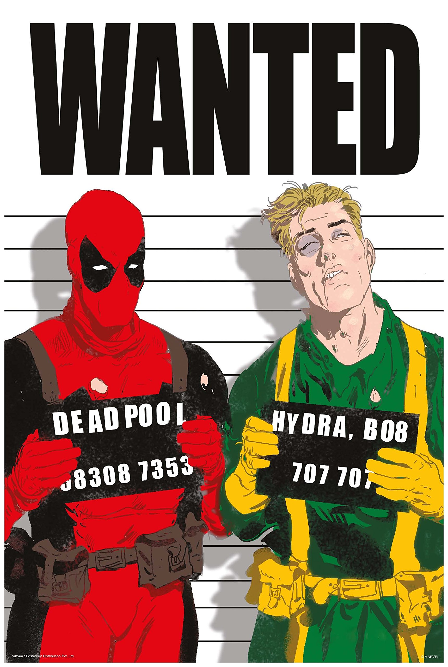 Marvel 'Deadpool and Hydra Bob Wanted' Officially Licensed Poster (30.48 cm x 45.72 cm)