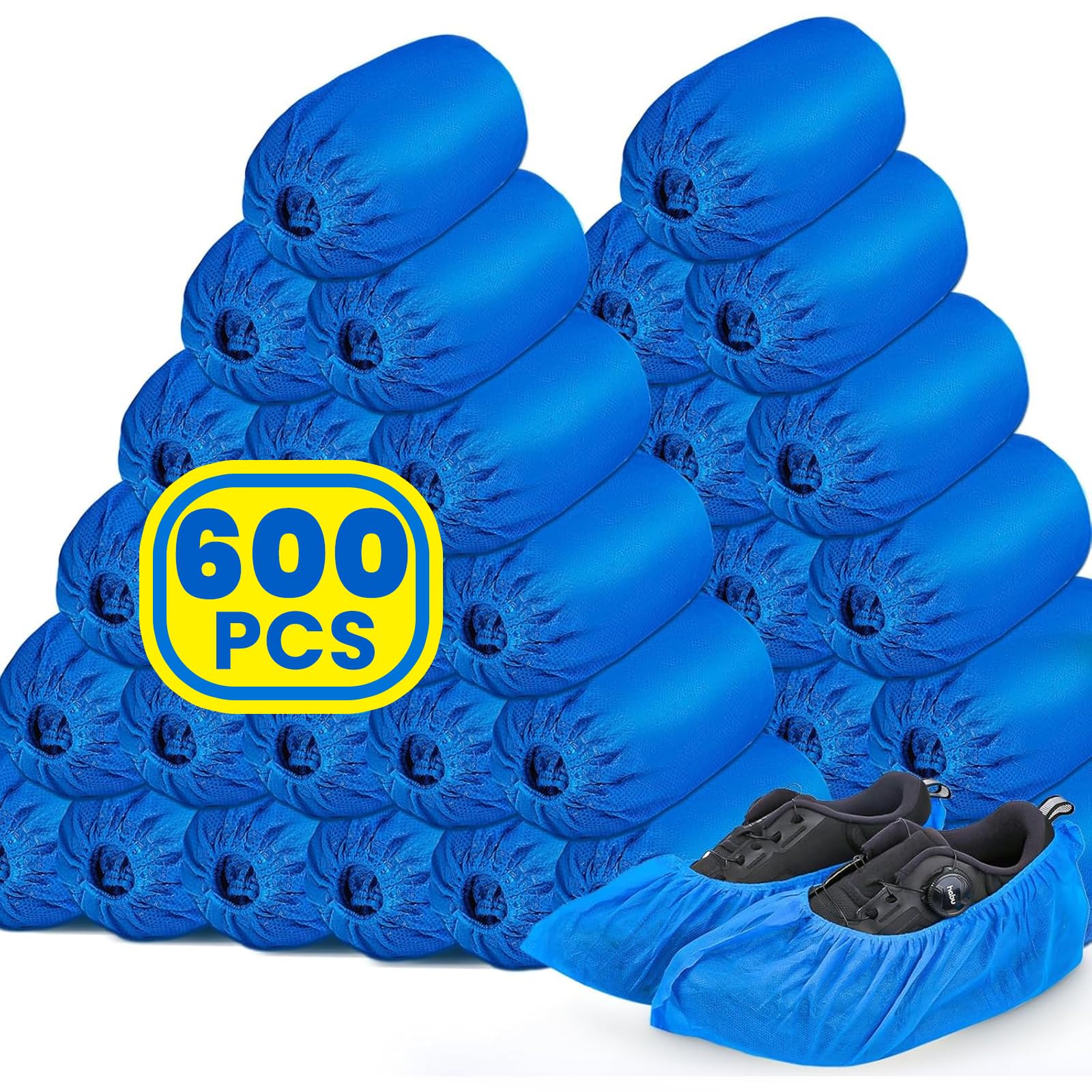 600 Pack(300 Pairs) Shoe Covers Disposable, Non-woven Fabric Shoes Covers for Indoor, Blue Durable & Reusable Disposable Boot & Shoe Covers, Larger