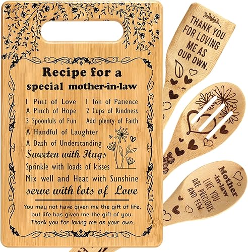 Miniatura 1 de Gran regalo para suegra de parte de nuera, yerno, mejor suegra, regalos para cumpleaños, Navidad, boda, cocina, juego de tabla de cortar para mi