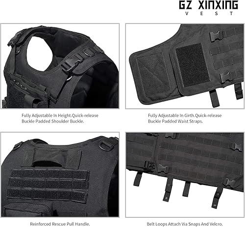 Miniatura 5 de GZ XINXING - Chaleco táctico para paintball, color negro Negro -,Verde,Caqui,CP