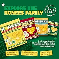 Vista 7 de Honees Gotas rellenas de miel y limón para la tos, rellenas de miel, mentol, limón y eucalipto, nada artificial, pastillas naturales para el dolor