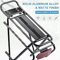 Vista 2 de CXWXC Portaequipajes trasero para bicicleta - Portaequipajes de carga para bicicleta para montaje de freno de disco/freno sin disco - Portaequipajes