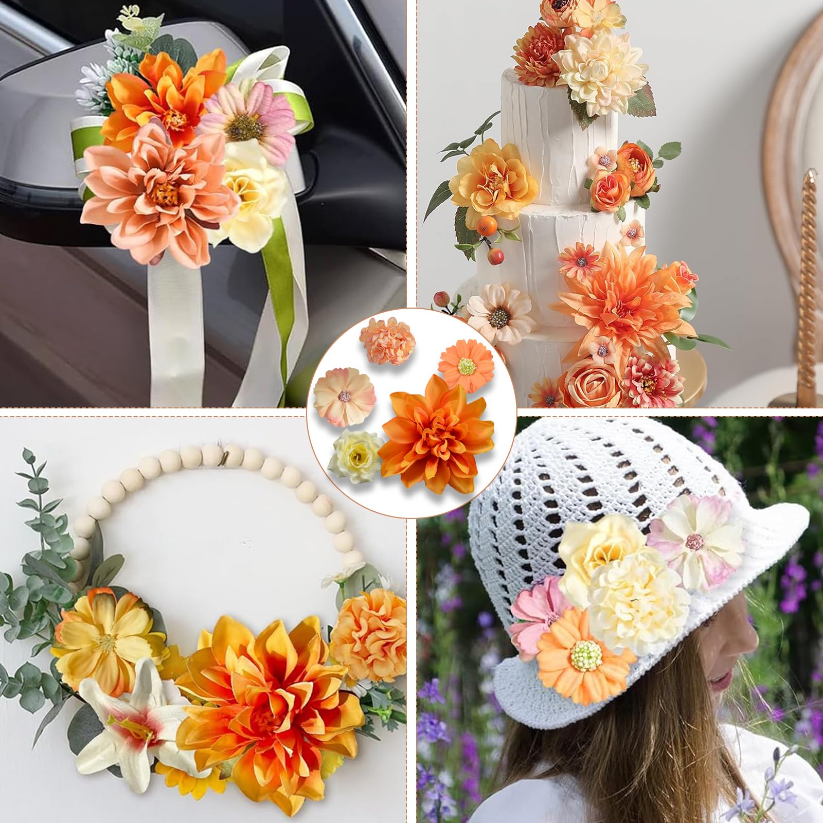 100 Pezzi Fiori Finti per Decorazioni, Fiori Decorativi Artificiali di