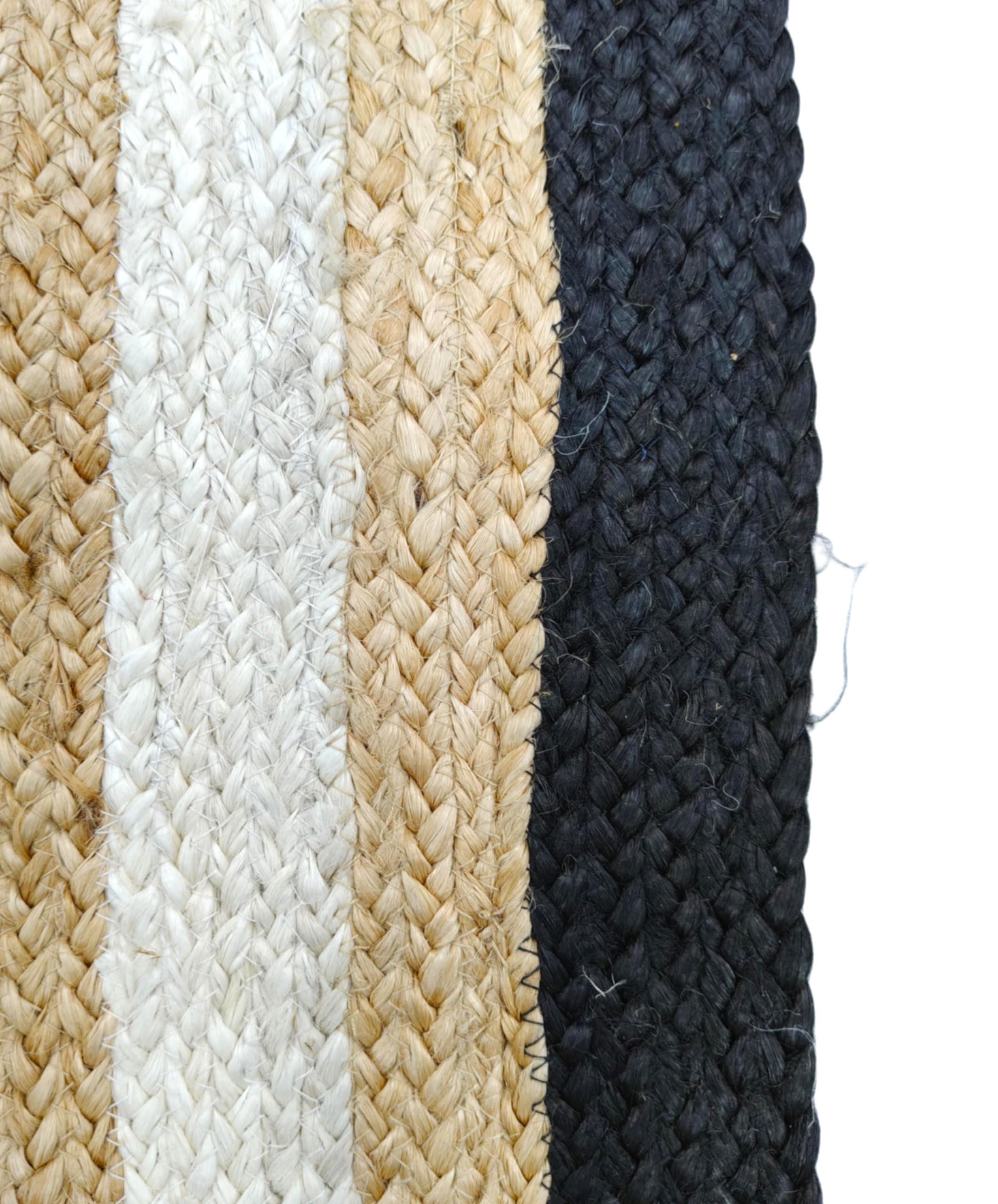 Tappeto in iuta misto cotone, 3,5 x 4,5 m, colore: bianco e nero con beige