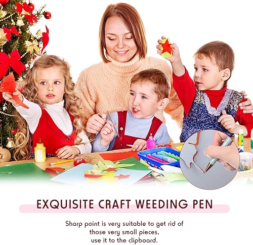Miniatura 7 de Epakh Pluma de deshierbe de liberación de aire de 4 piezas, herramienta de vinilo adhesivo retráctil, pin con purpurina, bolígrafo de acero