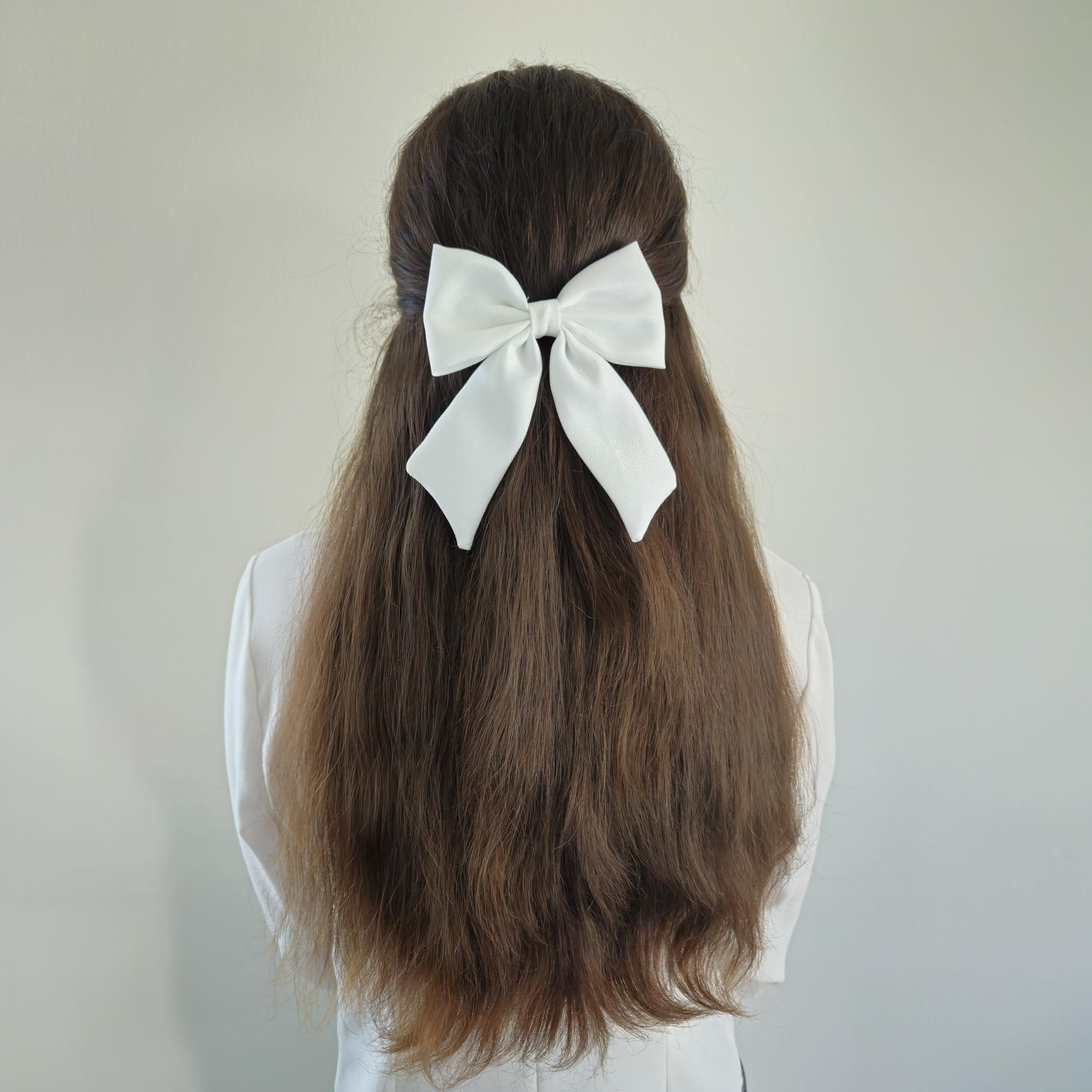 Chic Handmade Blue & White Hair Bow Barrettes - Set of 2 | Stylish Hair Clips for Women & Girls, Elegant Hair Styling Accessories