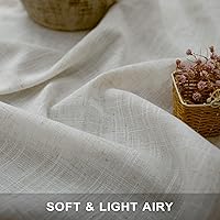 Vista 306 de Orange Linen Curtains 72 Inch Length for Living Room 2 Panels Set Back Tab Loop Pocket Semi Sheer Copper Brown Burnt Orange Curtains for Bedroom