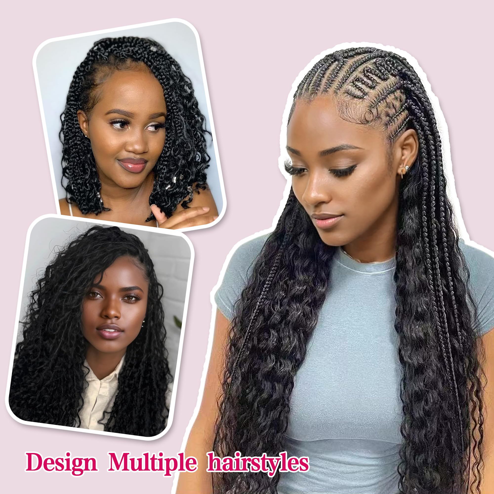 VRbeatter Deep Wave Bulk Human Hair for Braiding 10A Brazilian Curly Human Hair 100 percent Human Hair 2 Bundles No Weft micro Human Braiding Hair for Boho Braids Virgin Hair Extension(Natural Black - Image 4