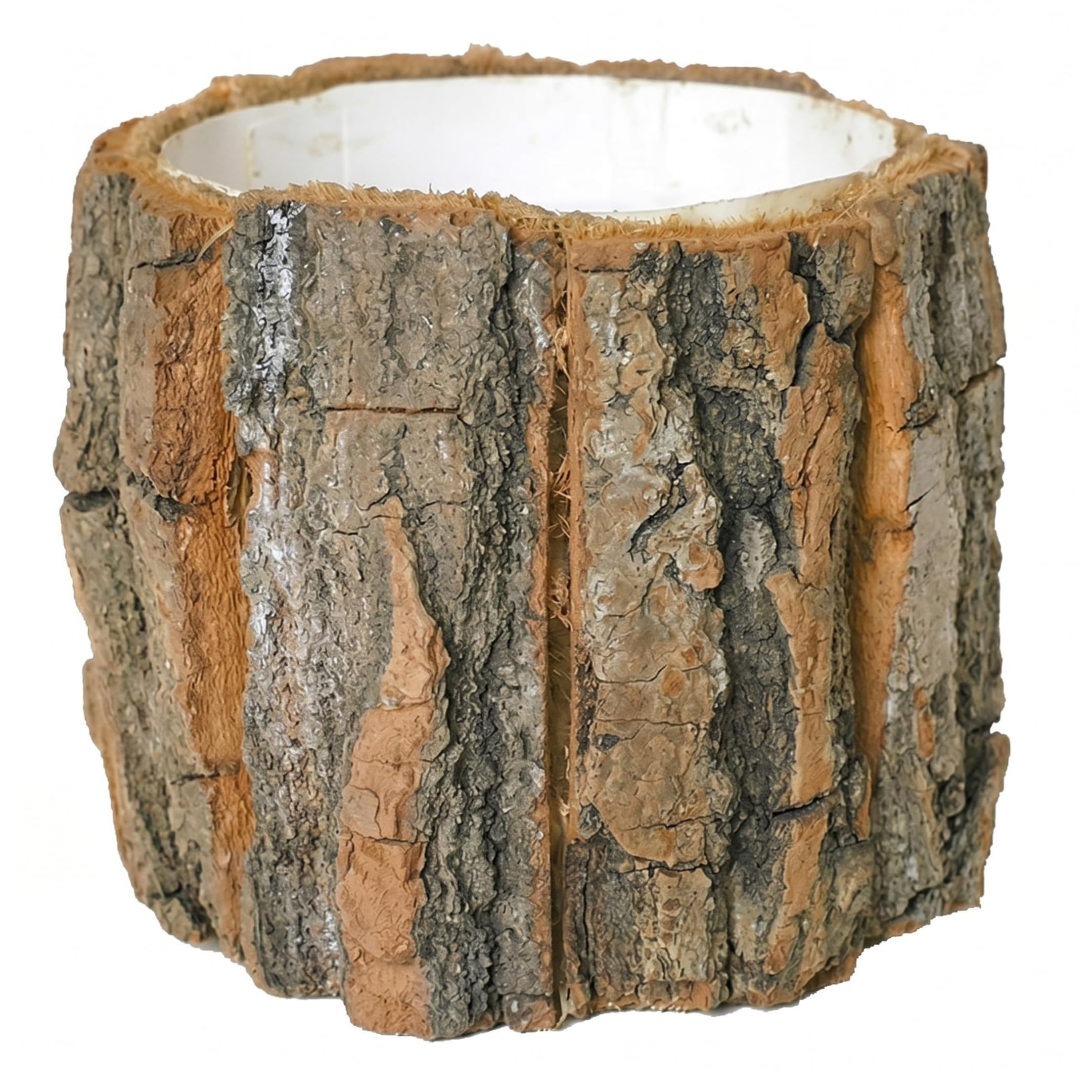 NASSMOSSE Wooden Vase, Rustic Tree Stump Planter Natural Bark Wooden Flower Pot For Floral Arrangements Decor