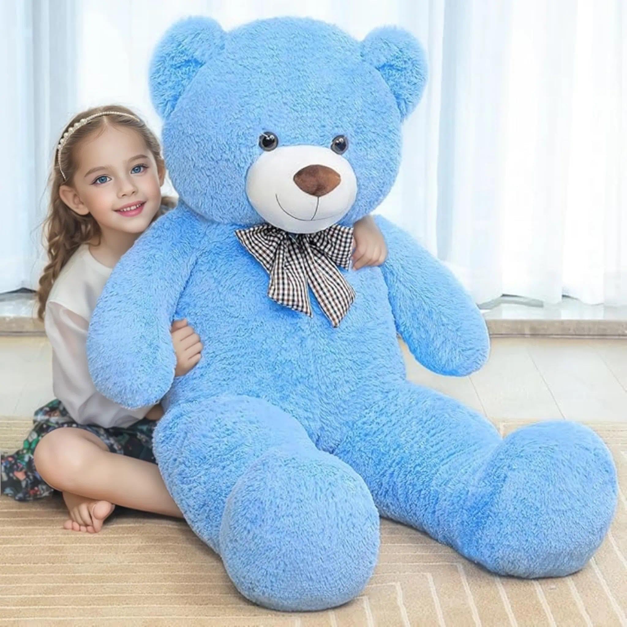 SNOWOLF Oso de Peluche Gigante de 120 cm - Oso de Peluche Grande para niños y Novia (Azul)