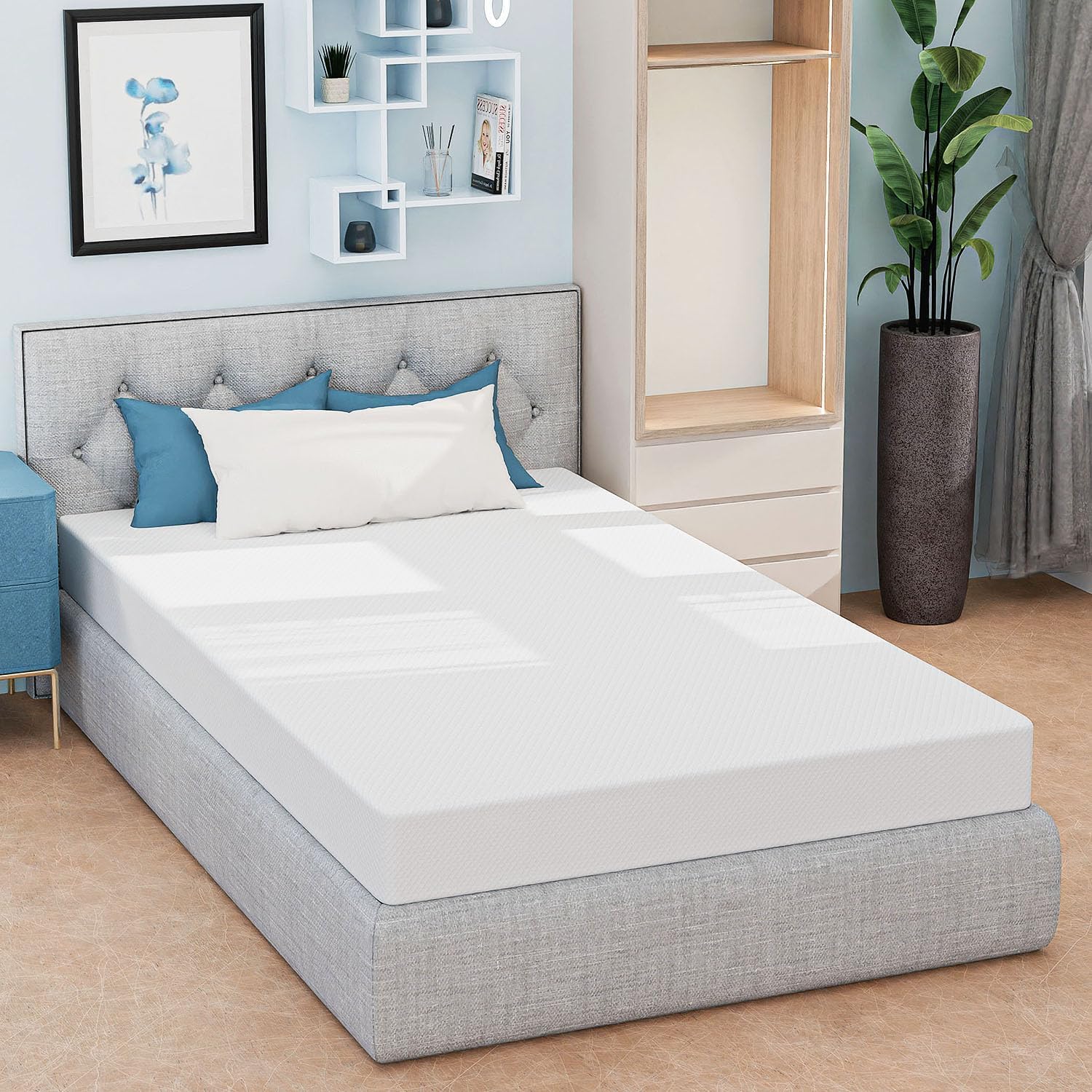 6 Inch Twin XL Mattress, Gel Memory Foam Twin Size Mattress, Pressure Relieving, Cooling Gel Foam, Twin Mattress in a Box, Certipur-Us Certified,