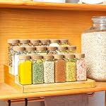 ComSaf 4oz 24Pcs Pots à épices en verre avec lids de bambou, contenants vides d'épices avec 93 Etiquettes, Conteneurs d'assaisonnement carré Ensemble d'essai et de supplément, Petites bouteilles d'ason pour sel, herbes, sucre, poivre