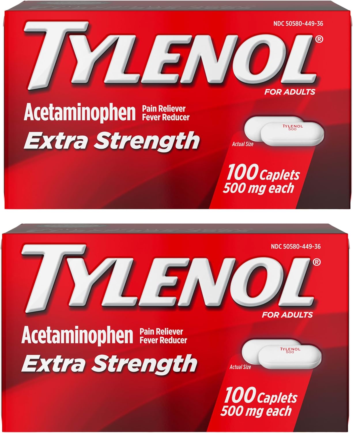 Extra Strength Pain Reliever and Fever Reducer Caplets, 500 mg Acetaminophen, Pain Relief Pills for Headache, Backache, Toothache and Minor Arthritis Pain Relief, 200 Count