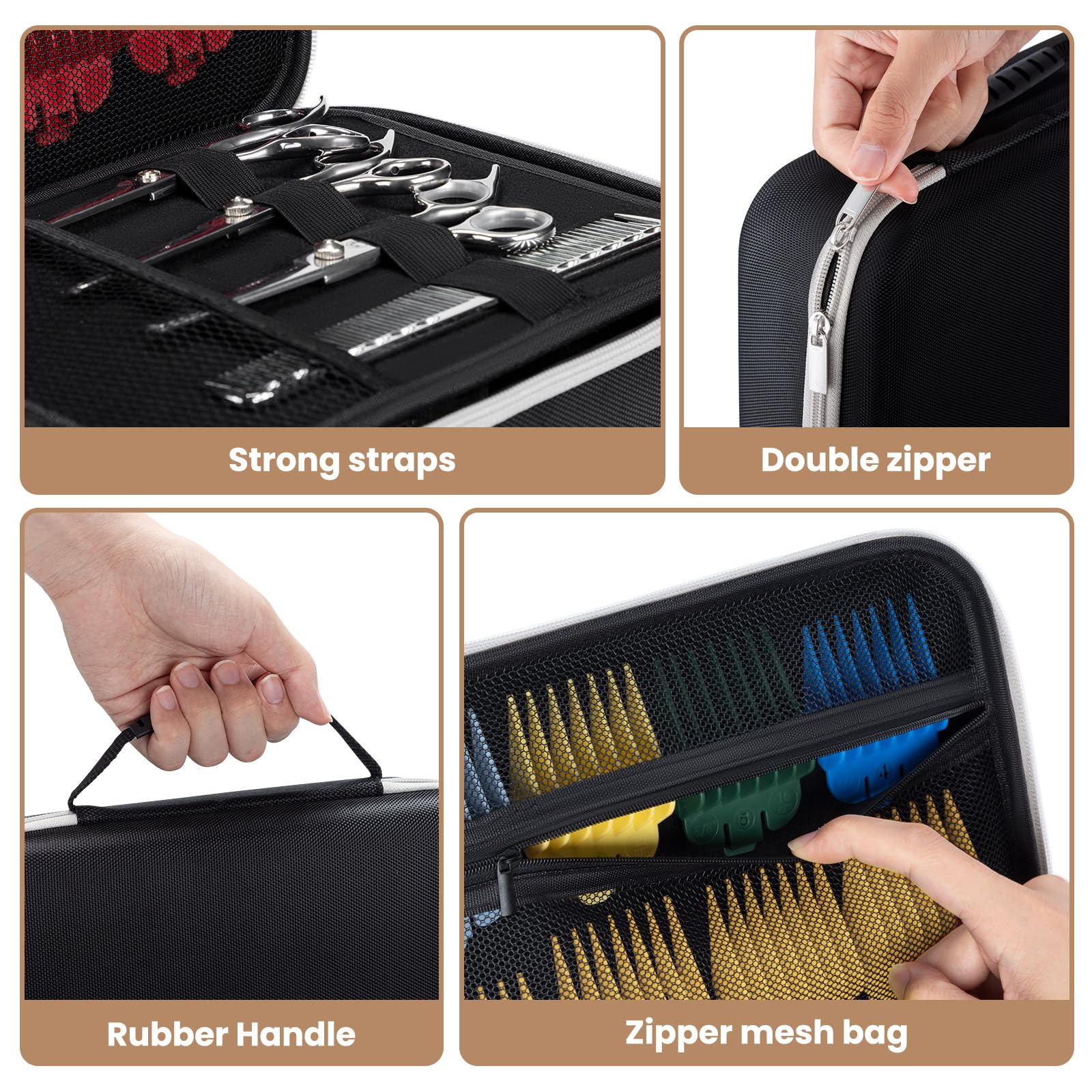 Hard Travel Case for Hair Clippers Portable Clipper Case for Hair Cutting Barber Supplies Holder Waterproof Hair Trimmer Storage Organizer Hair Salon Carrying Bag for Men Razor Guard Grooming Kits - Image 4