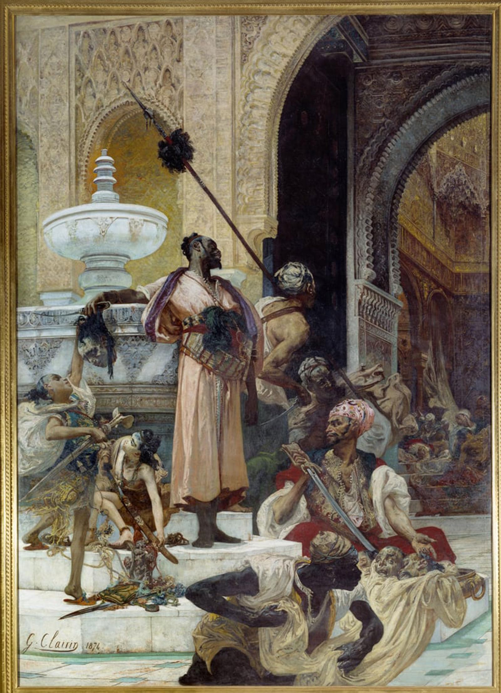 RZHRHJES Famous Painting Poster Art Canvas Print Retro Picture the Massacre of Abencerations by Georges Clairin Poster Wall Art for Home Decor 60x90cm