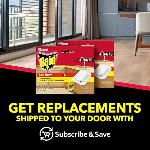 Miniatura 8 de Raid Cebos asesinos de hormigas, para uso doméstico, mata la colonia, mata hormigas durante 3 meses, resistente a los niños, 4