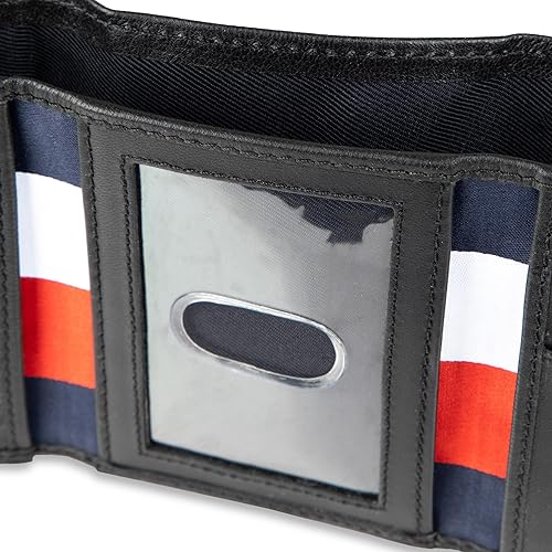 Vista 29 de Tommy Hilfiger - Cartera para hombre, triple pliegue, delgada, incluye ventana de identificación y tarjetero para tarjetas de crédito Negro