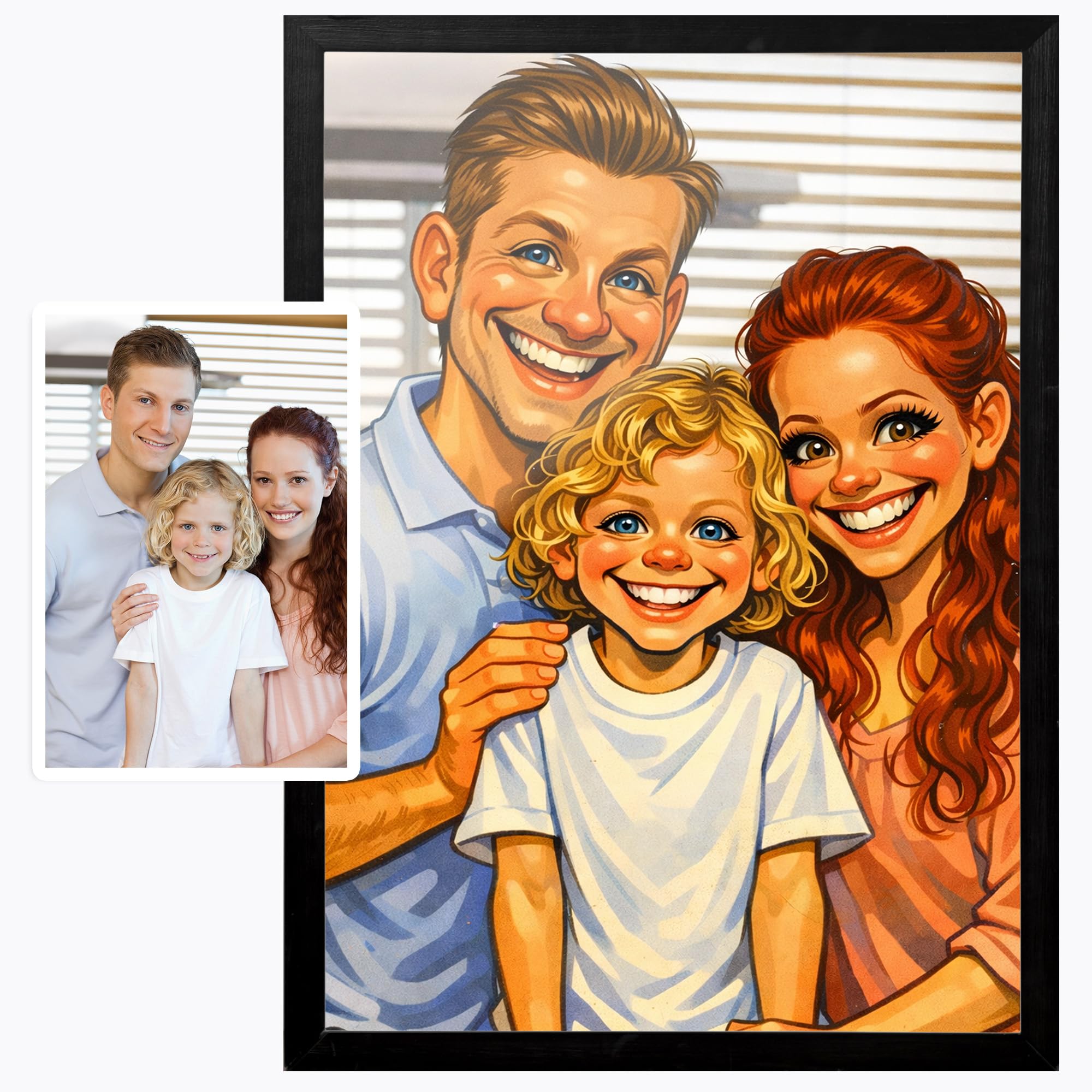 Caricature drôle personnalisée à partir de photo Portrait caricature humoristique en couleur style caricature de rue Paris Poster Toile Plexiglas Tableau – Cadeau original anniversaire Noël mariage - 4