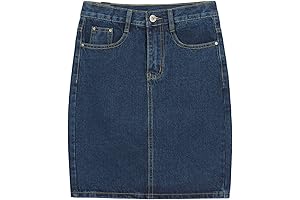 Women's Mid Rise Rugged Wear Slit Denim Pencil Skirt