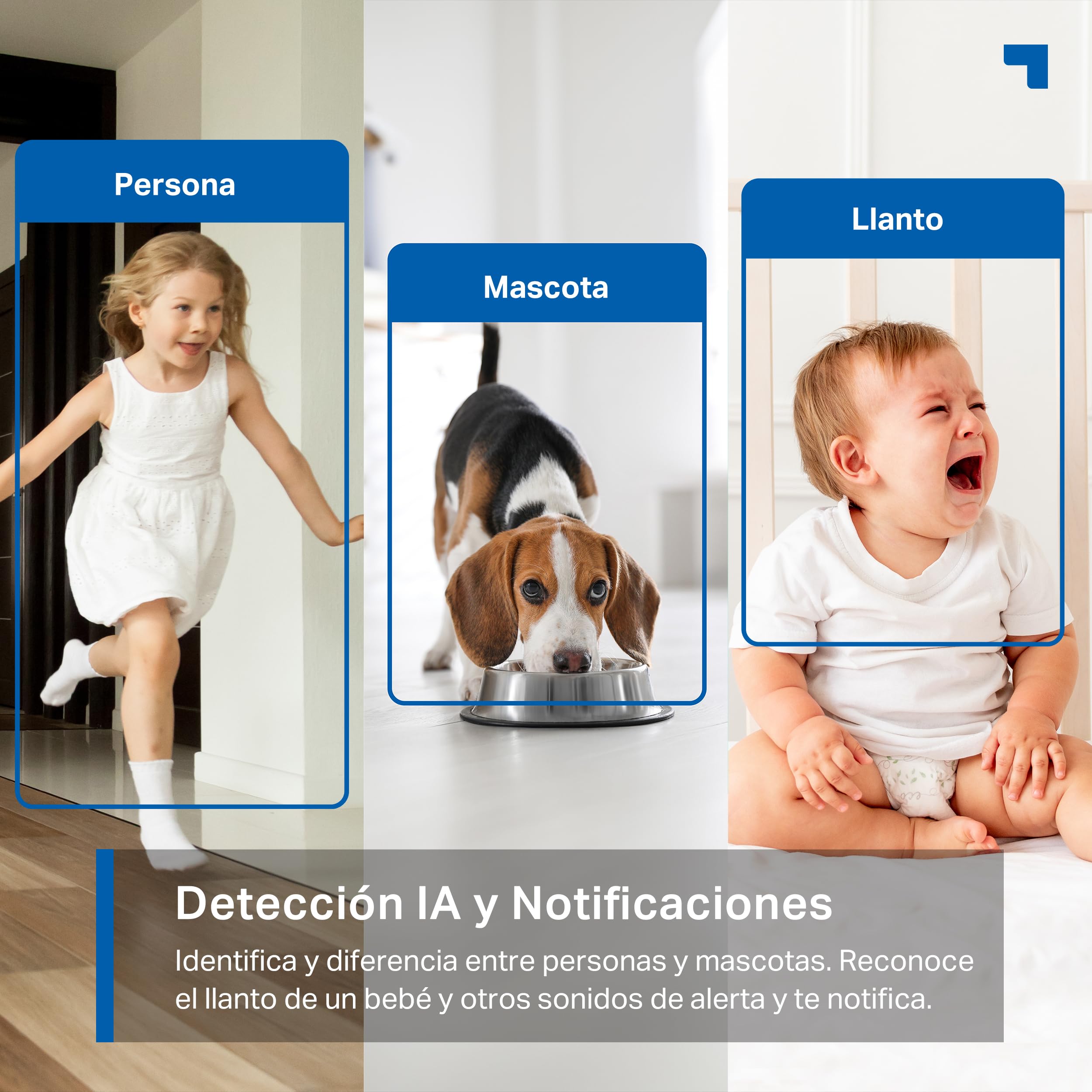 Tapo 2.5K(4MP) Caméra de Surveillance WiFi intérieure 360°, Détection Humaine AI Suivi Intelligent, Sirène et détection de Mouvement, Audio bidirectionnel, Compatible Alexa pour Bébé/Animaux C220
