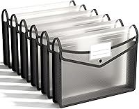 Vista 1 de ABC life Paquete de 6 carpetas de archivos expansibles de plástico, carpetas para documentos con cierre a presión, sobres de documentos de gran