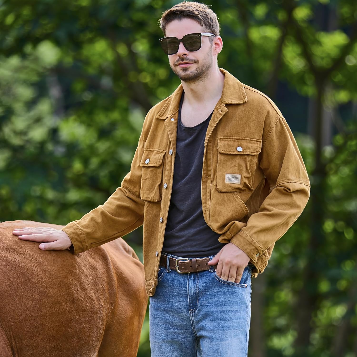 Men's Full Grain Leather Belt for Everyday Casual Jeans, 1.5" Handmade Men Leather Belts with Gift Box - Image 8