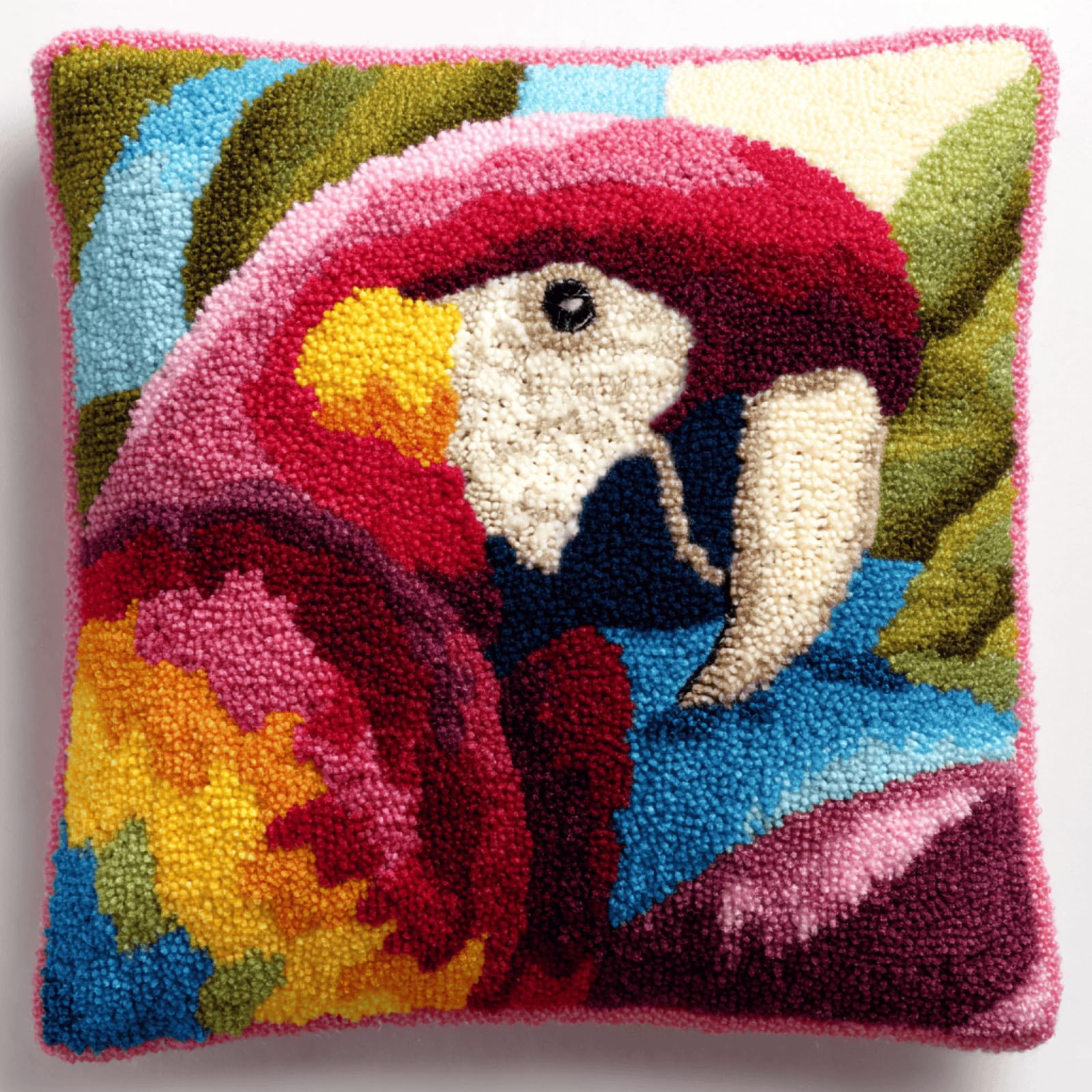 kitphoenix Latch Hook Cushion Kit for Adults Parrot