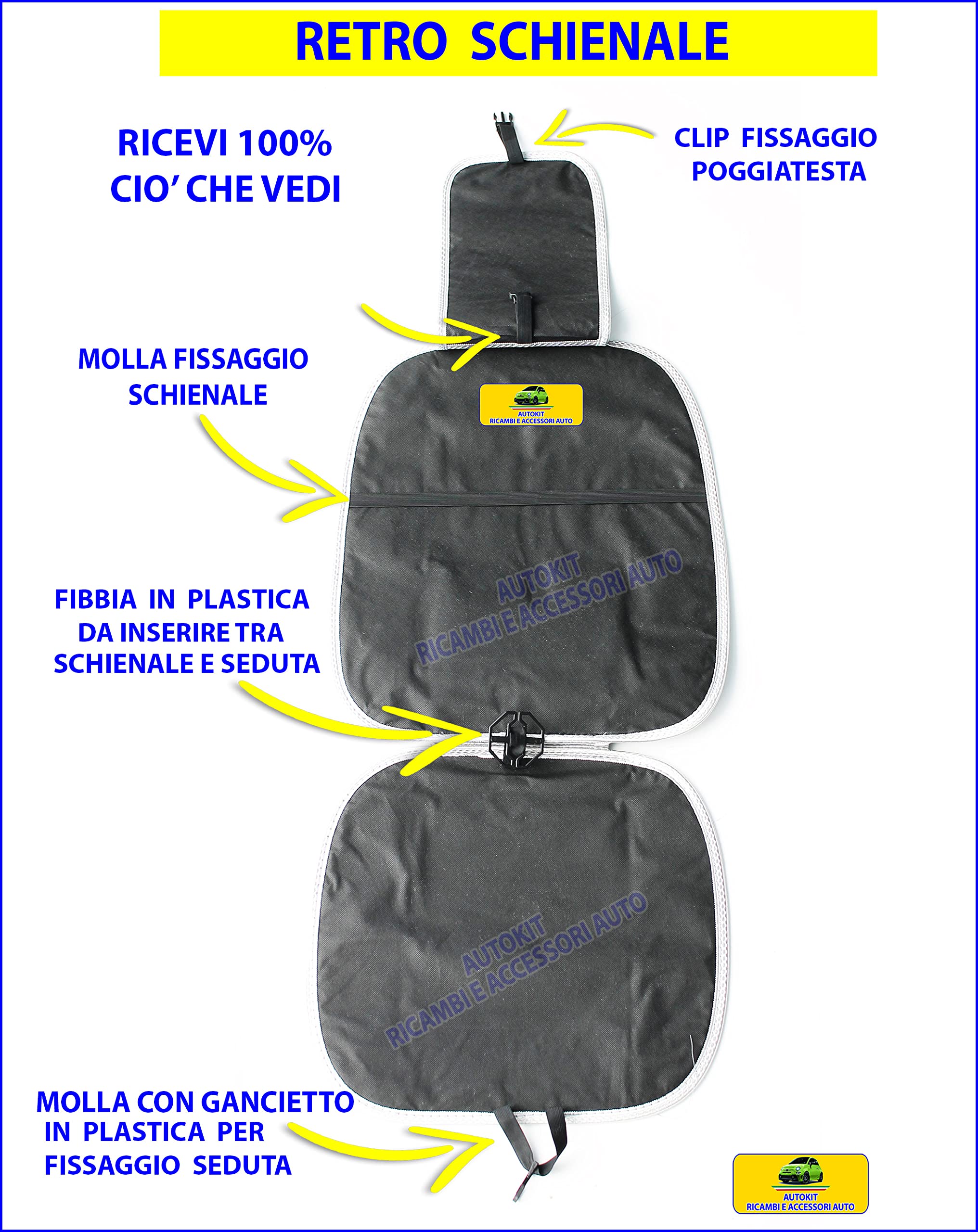 Schienali Copri sedile per auto Estivo Fresco in Fibre Naturale di Bambù Coppia 2 PZ