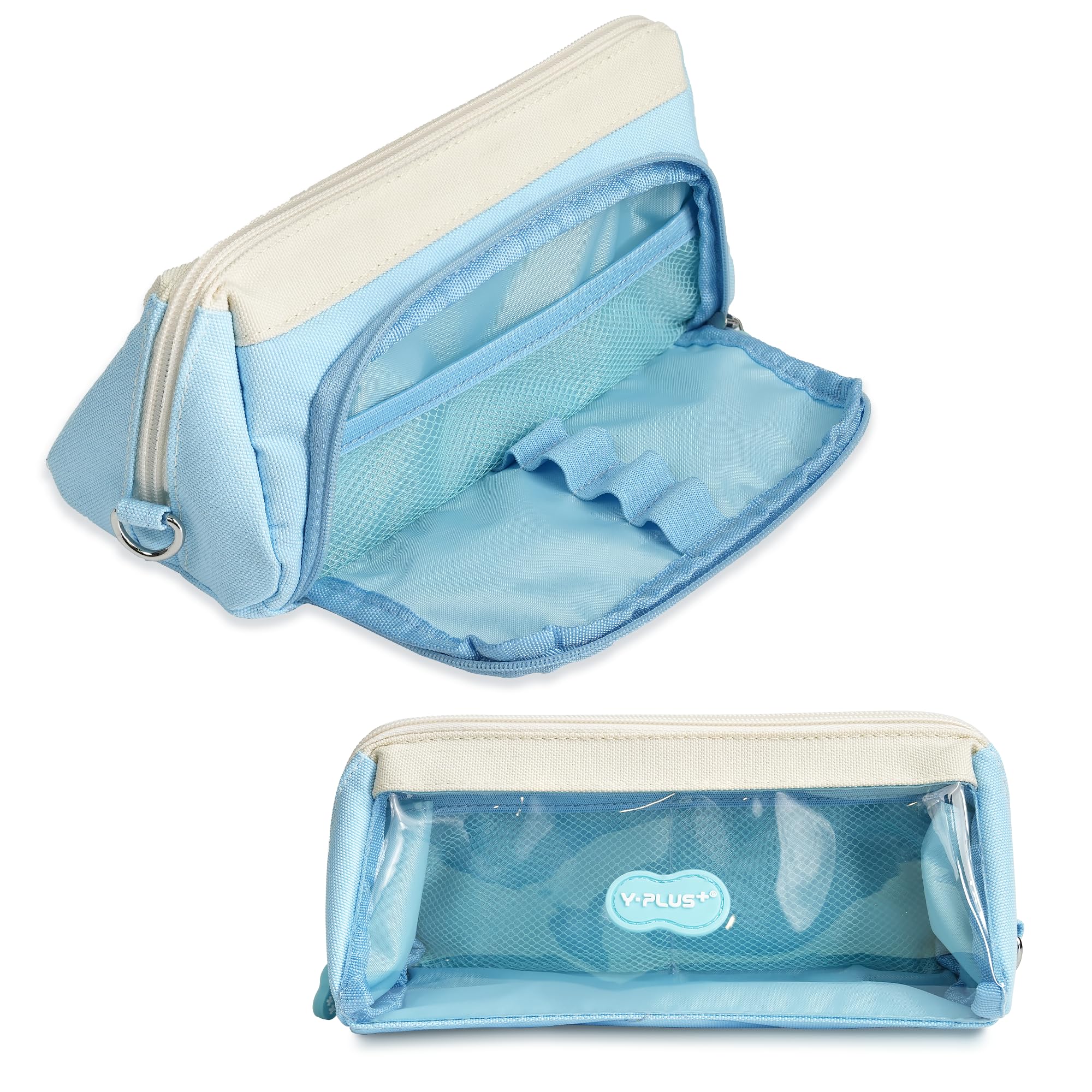 Yplus See Through Pencil Case Pouch - Transparent Blue