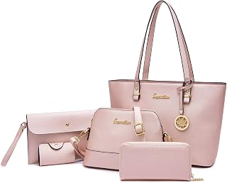 Soperwillton Handbag and Purse for Women Shoulder Tote Bag Satchel Set 5pcs