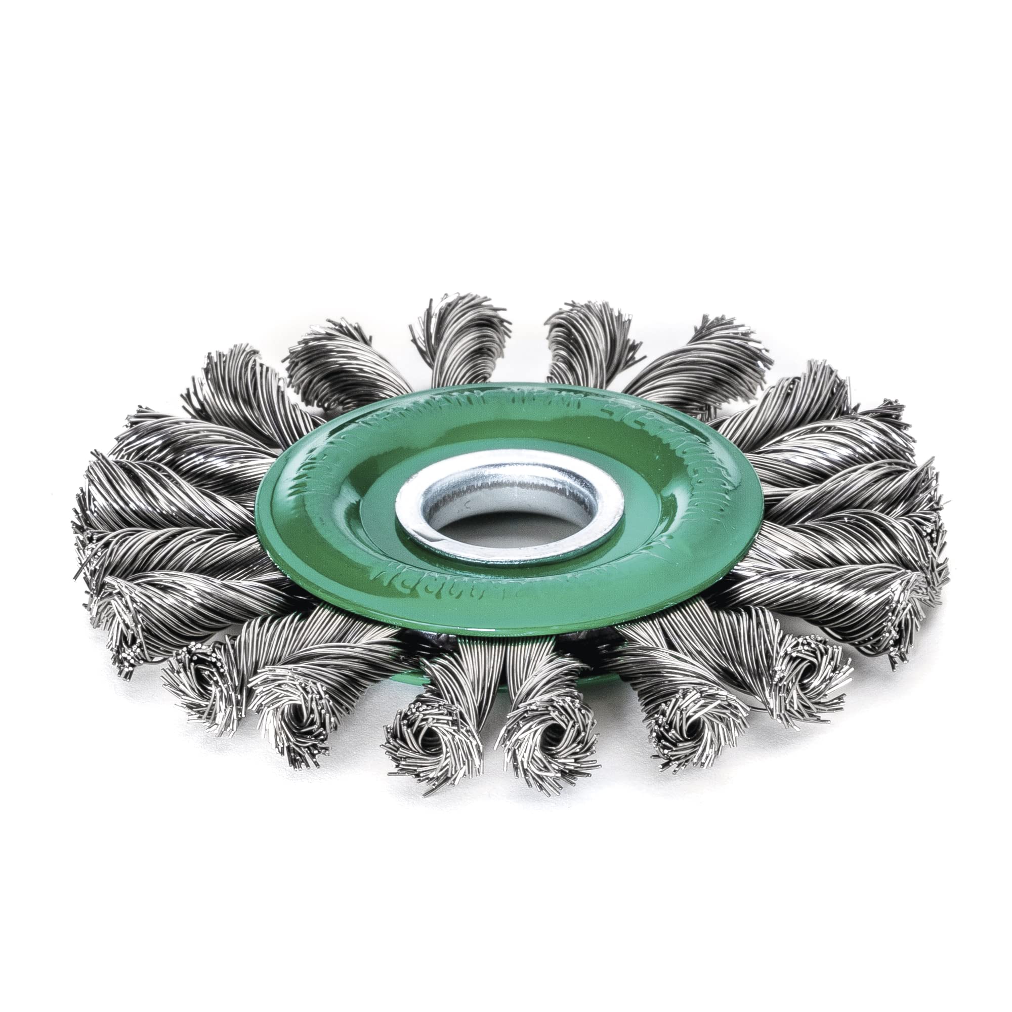 Lessmann Spazzola rotonda a treccia (filo di acciaio intrecciato, 115 x 14 mm, destra/sinistra, per l'uso su smerigliatrici angolari manuali, per la lavorazione di saldatura, ecc.) 472811WZ