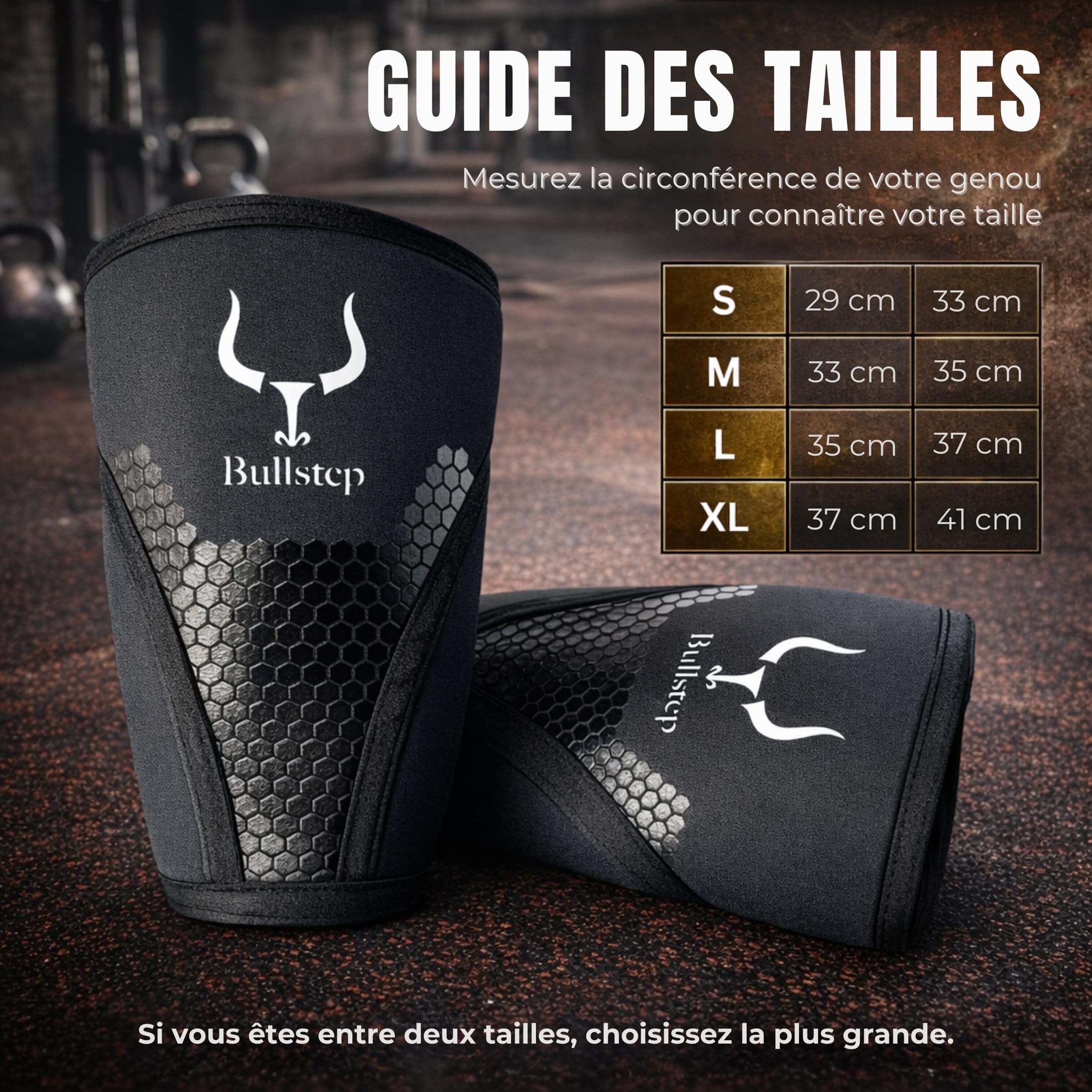 Genouillère Crossfit 7 mm Neoprene Musculation Squat Haltérophilie Powerlifting (L)