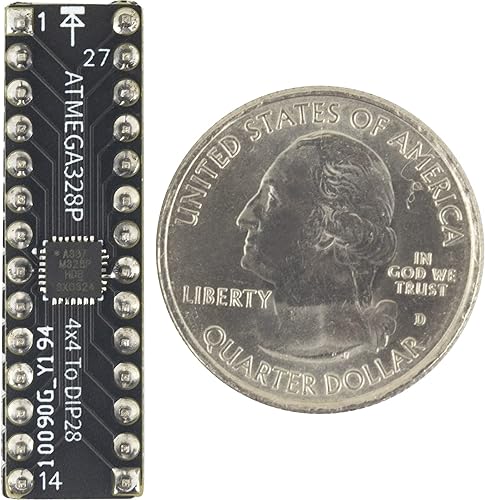 Miniatura 5 de 2 piezas ATMEGA328P con cargador de arranque 4x4 SMD a DIP28 y cristales de 16 MHz, resistencia 1M, kit de condensadores de 22pF