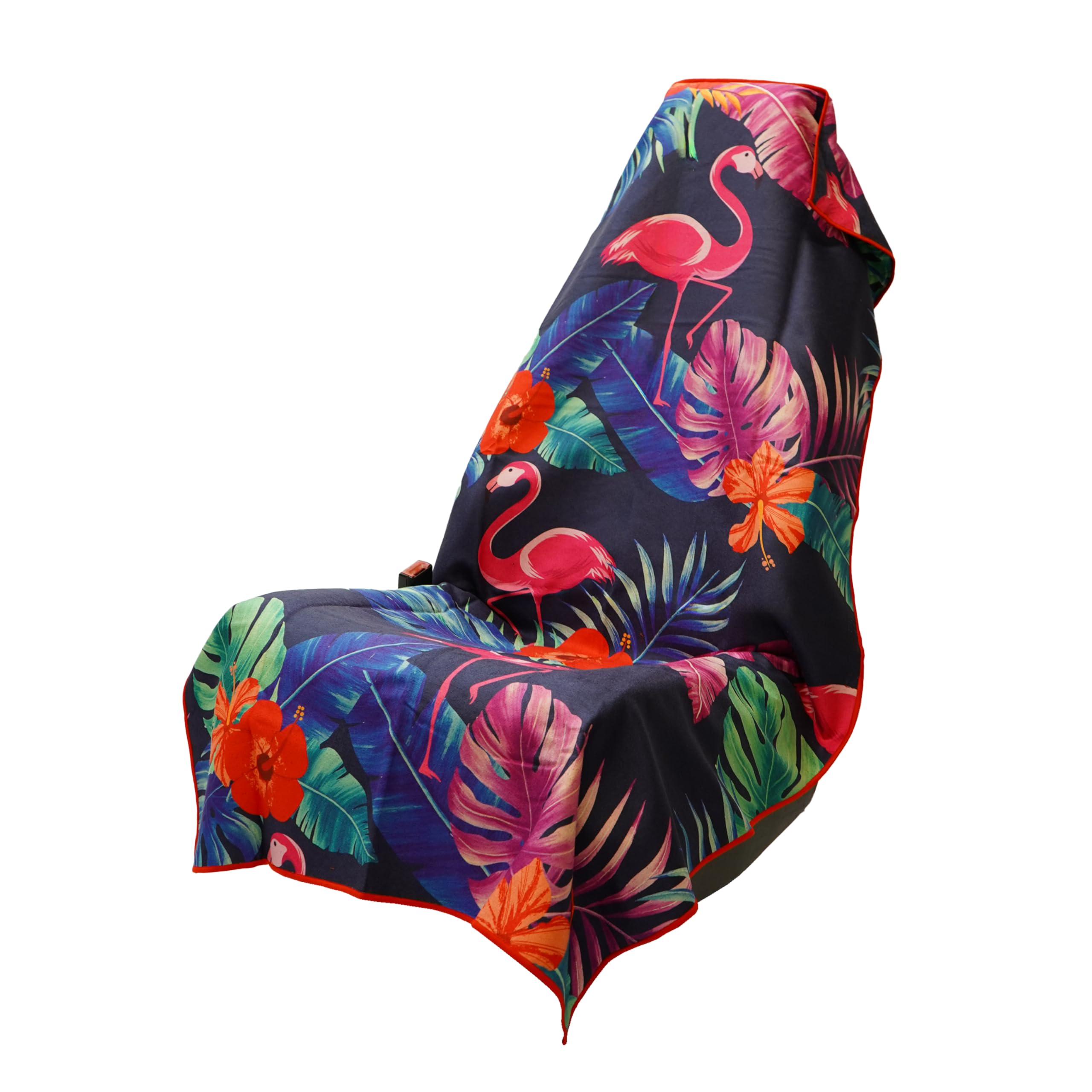 Sprints Athletic Running Towel, Full-Sized, Car Seat Cover - Moisture Wicking (Flamingos)