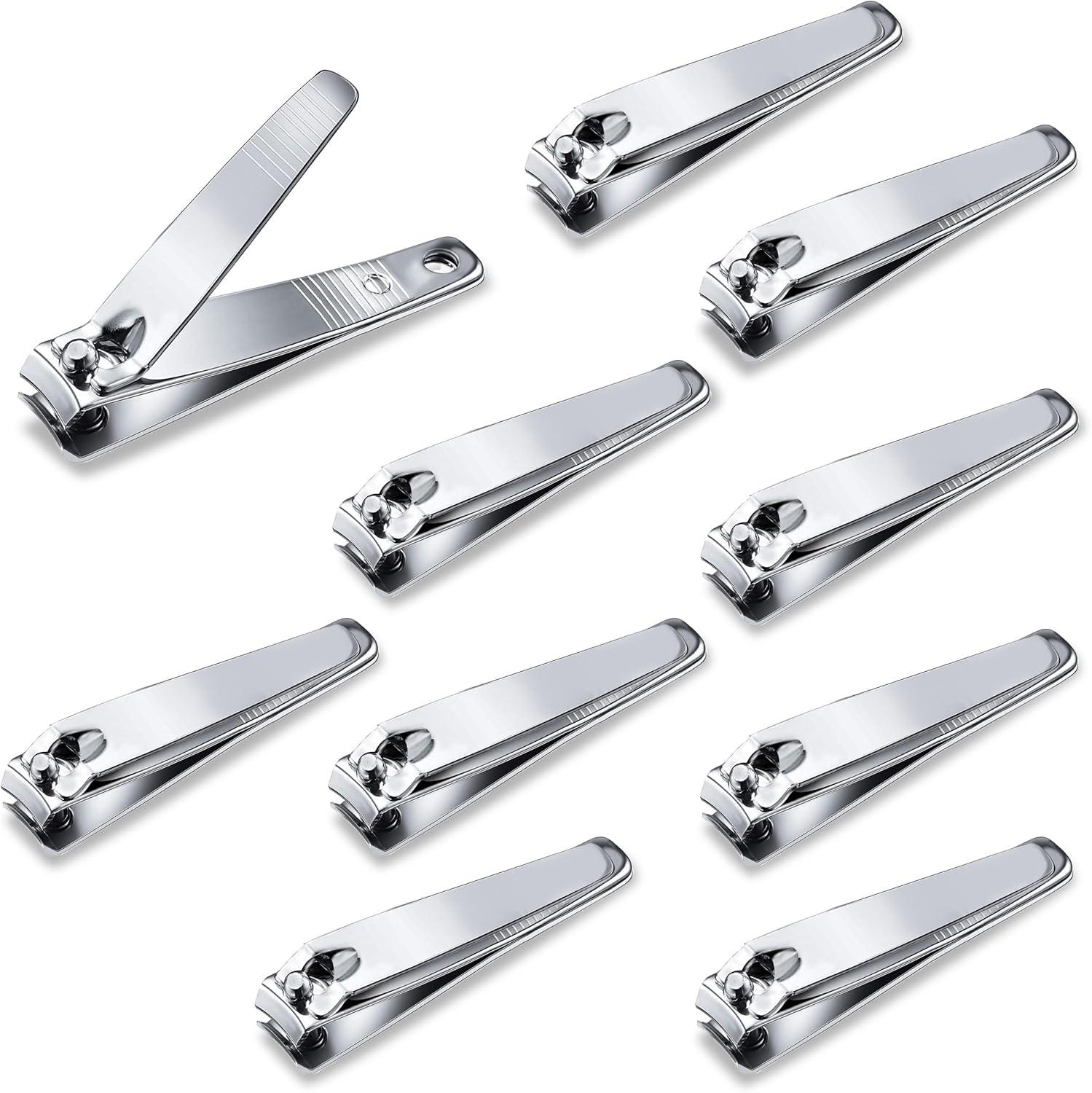 120 Pack Nail Clipper Set Flat Fingernail Clipper Toenail Clippers，Stainless Steel Bulk Nail Clippers, Portable Nail Cutter Toe Nail Clippers for Women Man Adult Homeless Care