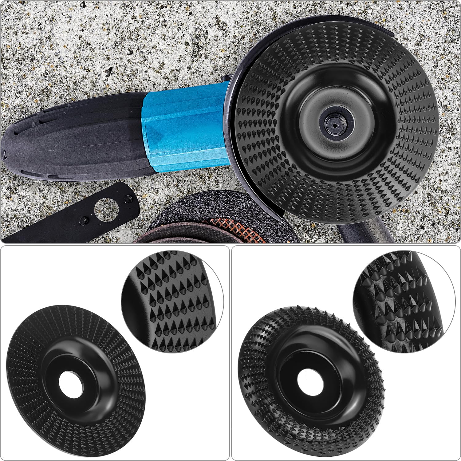 QWORK® 2 szt. frez do drewna tarcza tarnikowa Ø 125 mm x 22 mm, tarcza szlifierska do drewna, do materiałów niemetalicznych i nietwardych