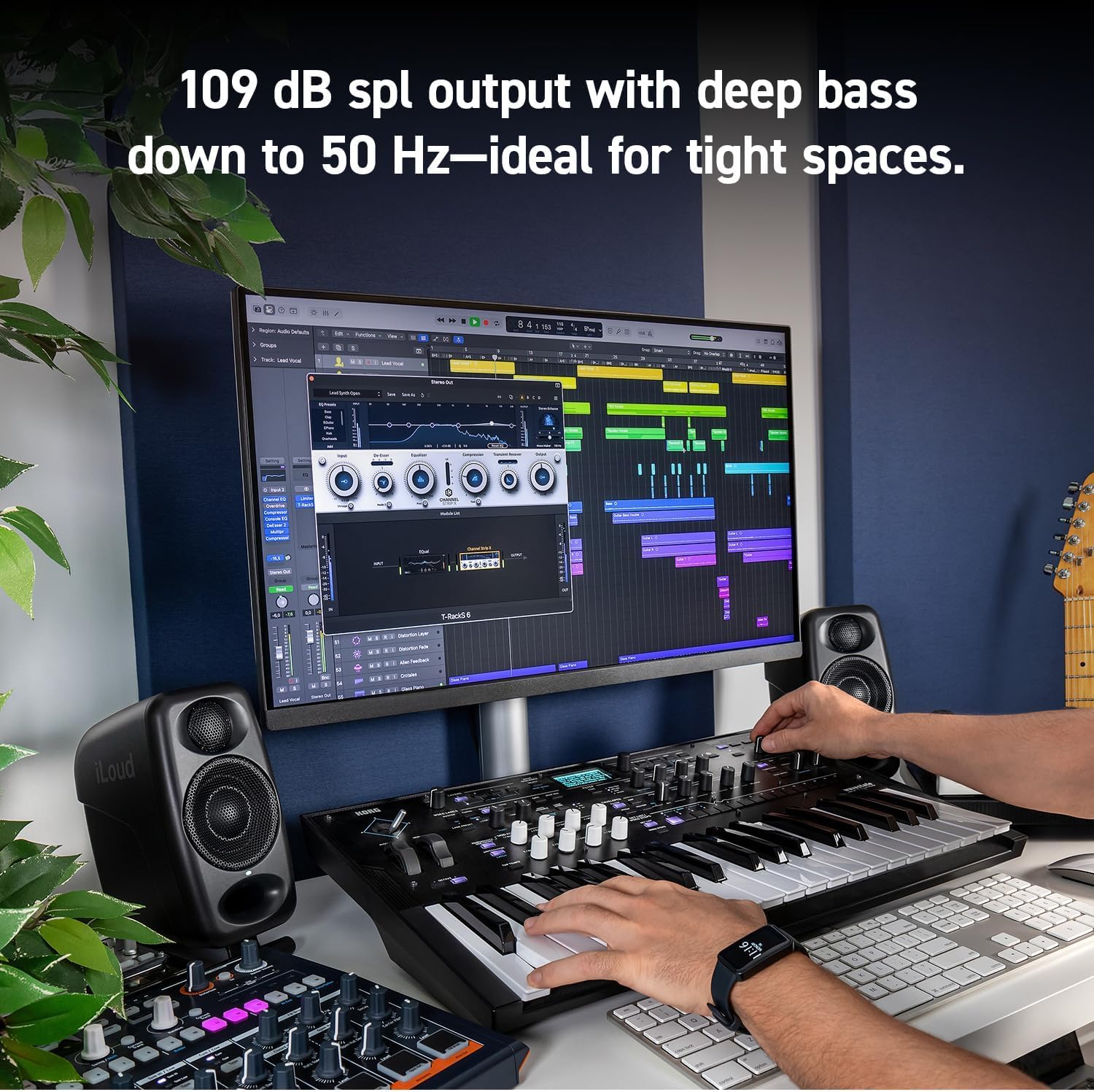 IK Multimedia iLoud MTM MKII - Coppia di monitor da studio hi-end compatti di nuova generazione con correzione ambientale ARC integrata, emulazione dei diffusori, 100W. Include microfono ARC. Nero