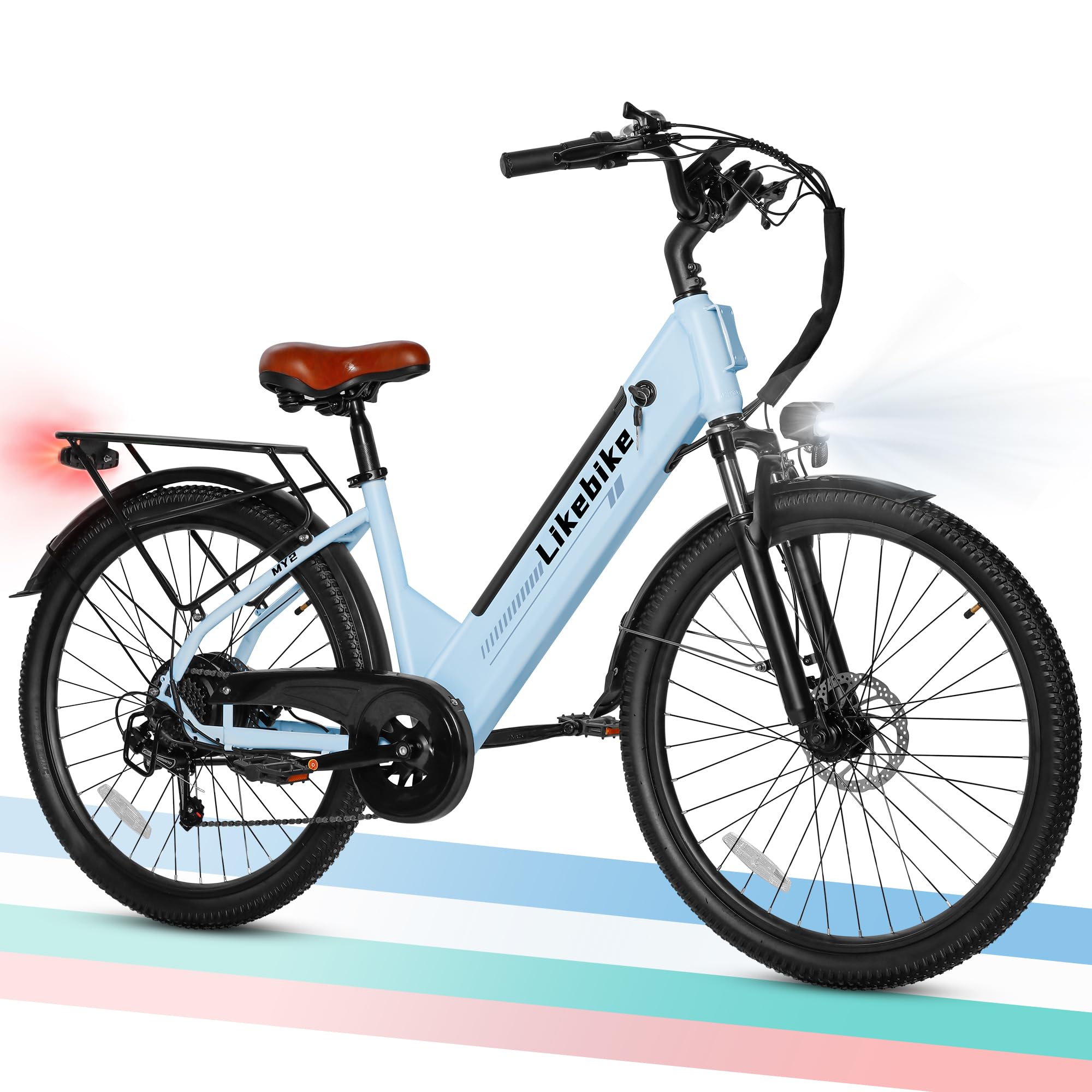 1500W Peak Motor Electric Bike for Adults,up 85Miles 28MPH,26”Electric Mountain Bike 15AH Removable Battery,Adult Electric Bicycles Commute Beach Snow