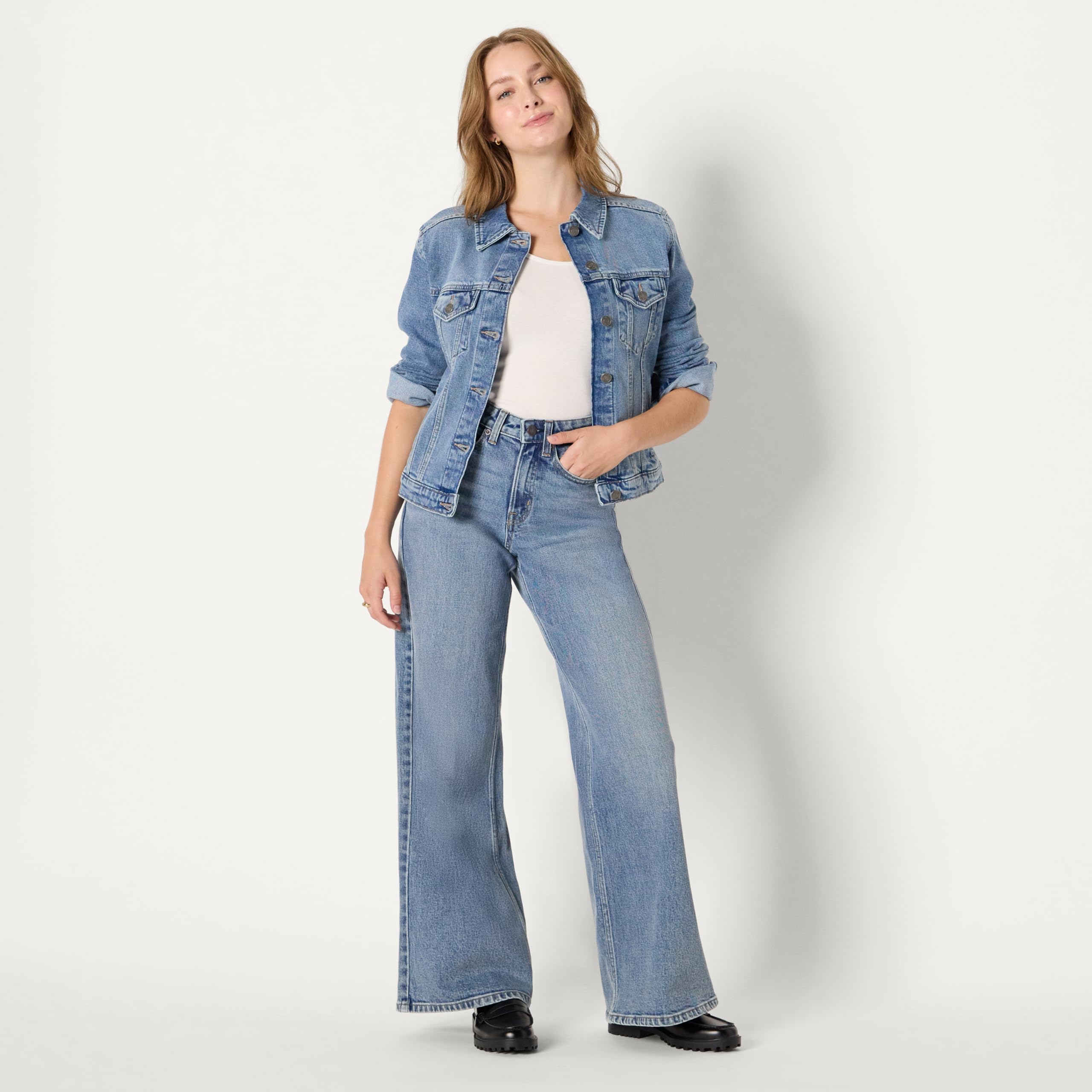 Amazon Essentials Giacca da donna rigida oversize Trucker