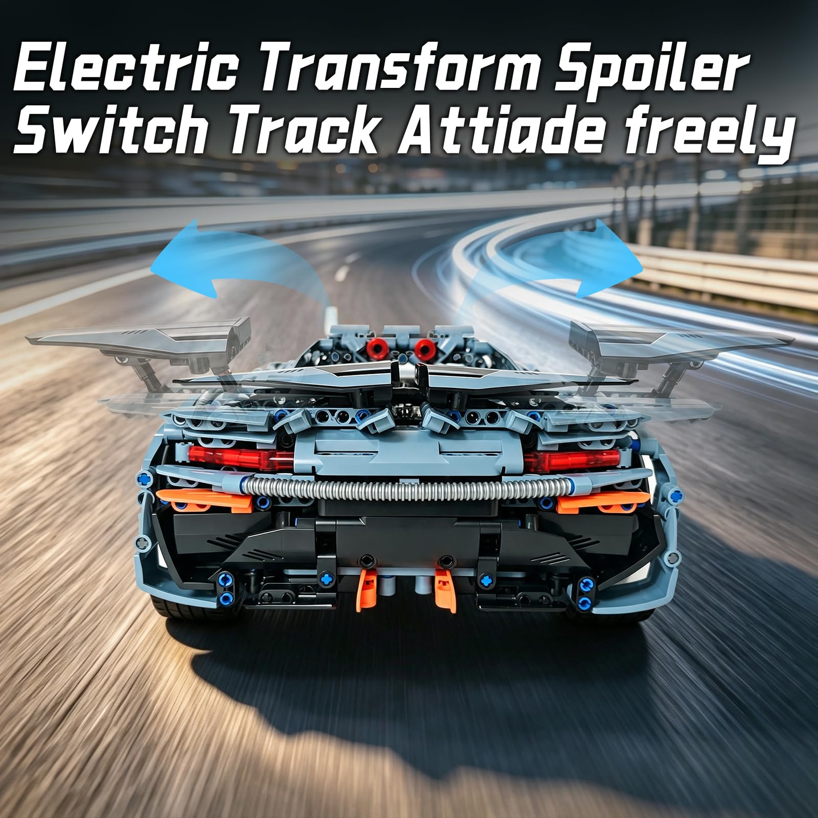 1:10 RC Drift Supercar - Kit di costruzione per auto sportive, 1385 pezzi