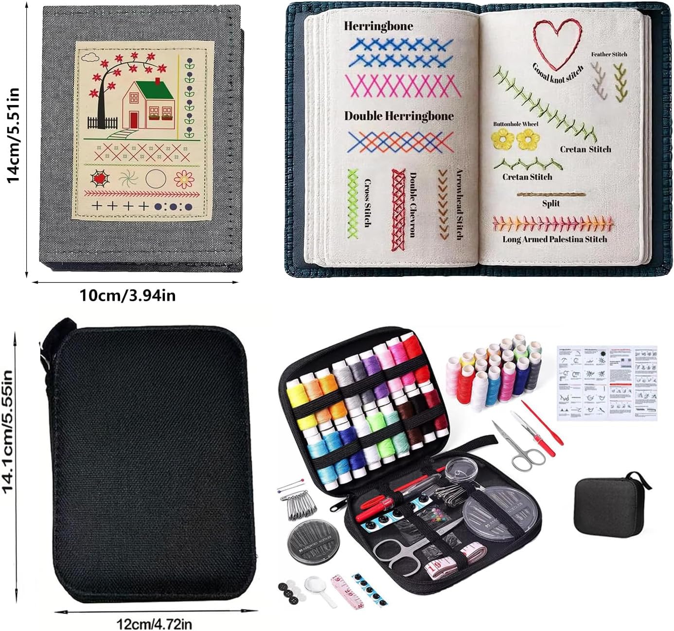 2026New Portable Embroidery Stitch Book Kit,embroidery sampler practice book diy Embroidery for beginners with instructions Gift for Easter All-Scenario Stitch Guide for Adults & Craft Lovers (1 Set)