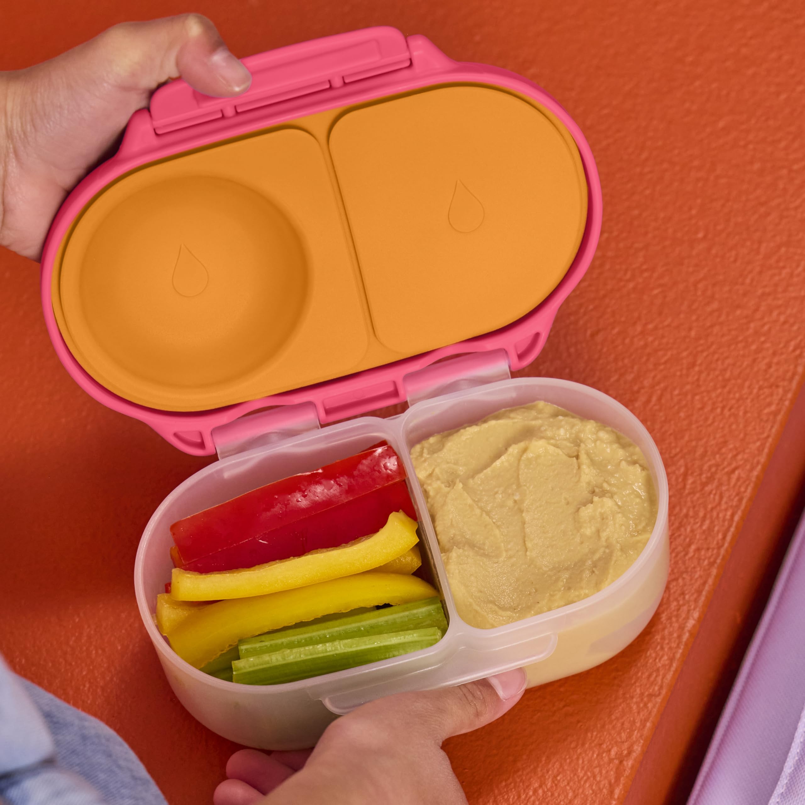 b.box Mini Bento Box 2 Scomparti a Prova di Perdite Lunch Box Bambini Scuola Senza BPA