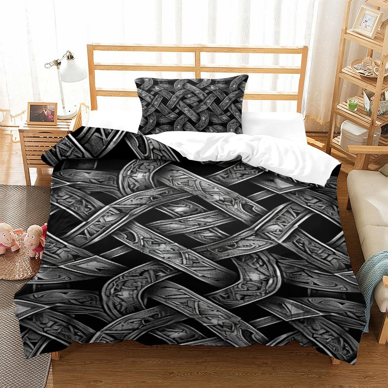 Housses de couettes microfibre 135x200cm imprimé stripes 3D