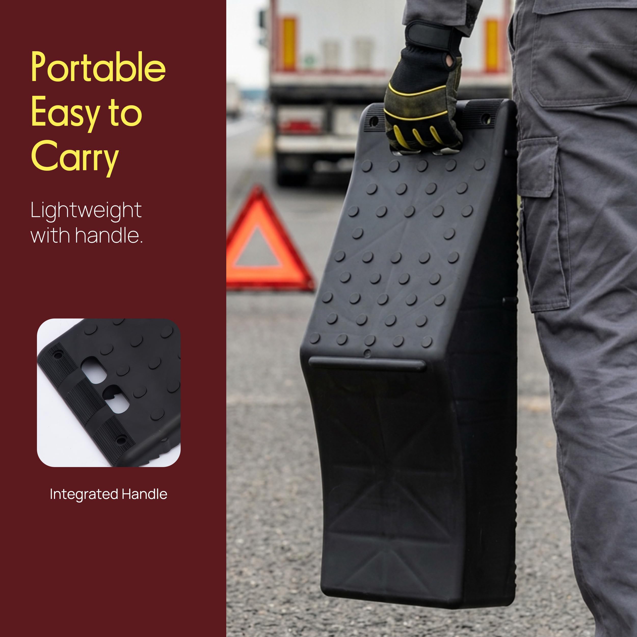 Pyle 1 rampa per veicoli, capacità di 9071,8 kg, per camion, SUV e camper, con sollevamento di 14 cm e superficie ruvida antiscivolo, rampa per cambio olio, leggera con maniglia, nera