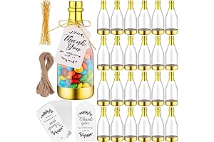 Gerrii 50 Pcs Mini Champagne Bottles Bulk Gold Color